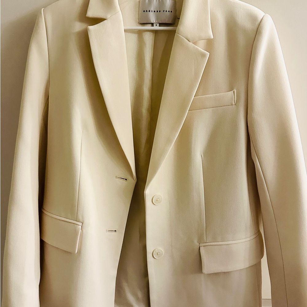 Endless Rose Cream Single-Breasted Blazer